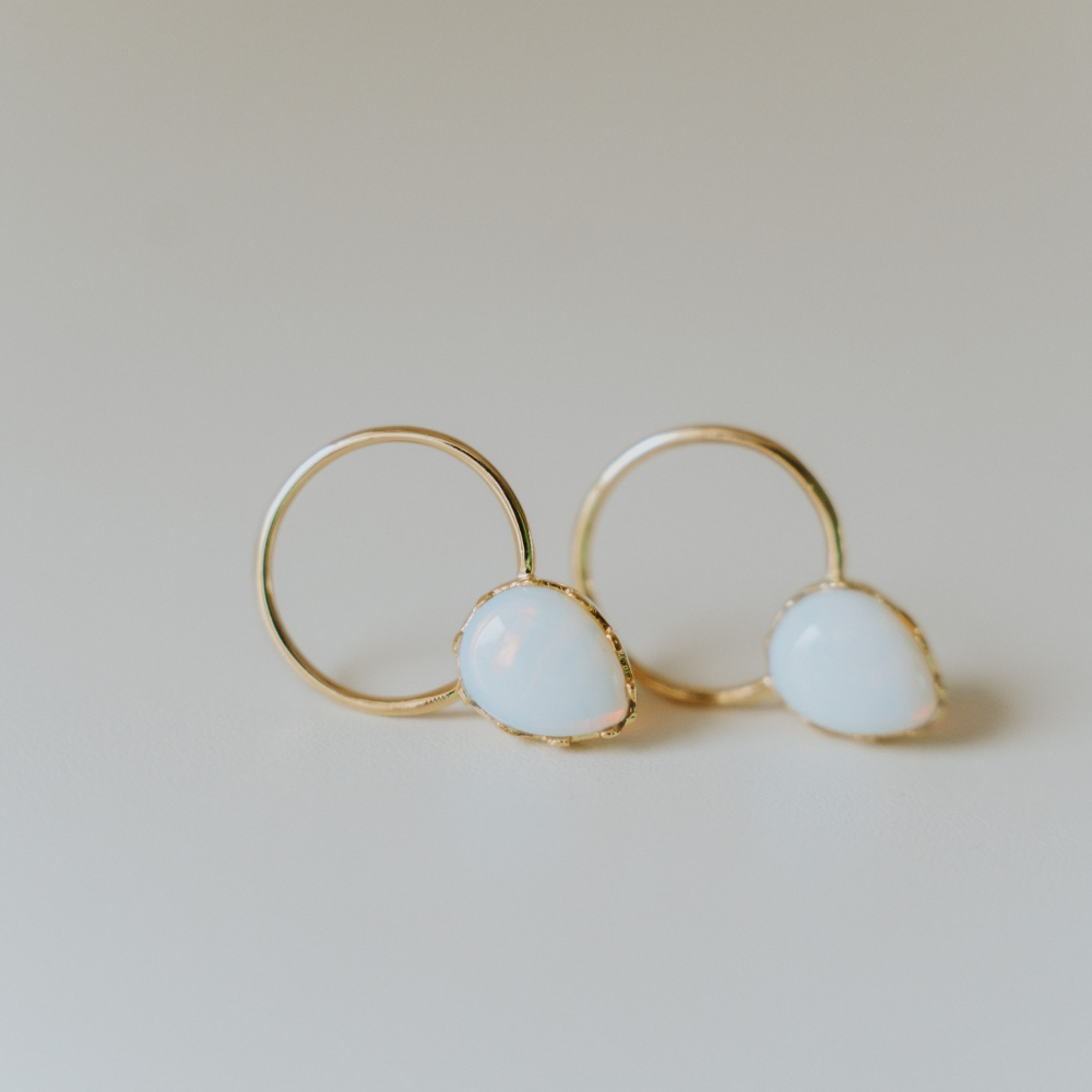 Cloe Hoop - white opal