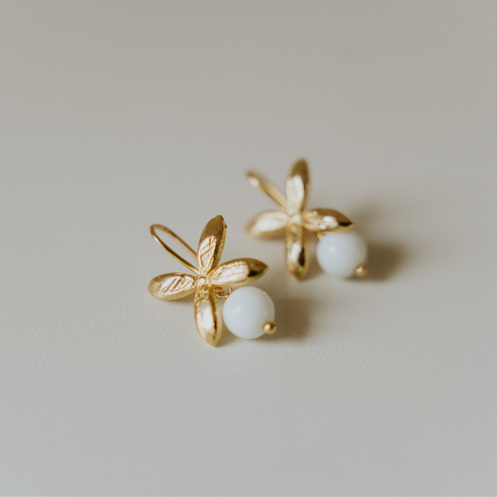 Petal Drops - White Agate