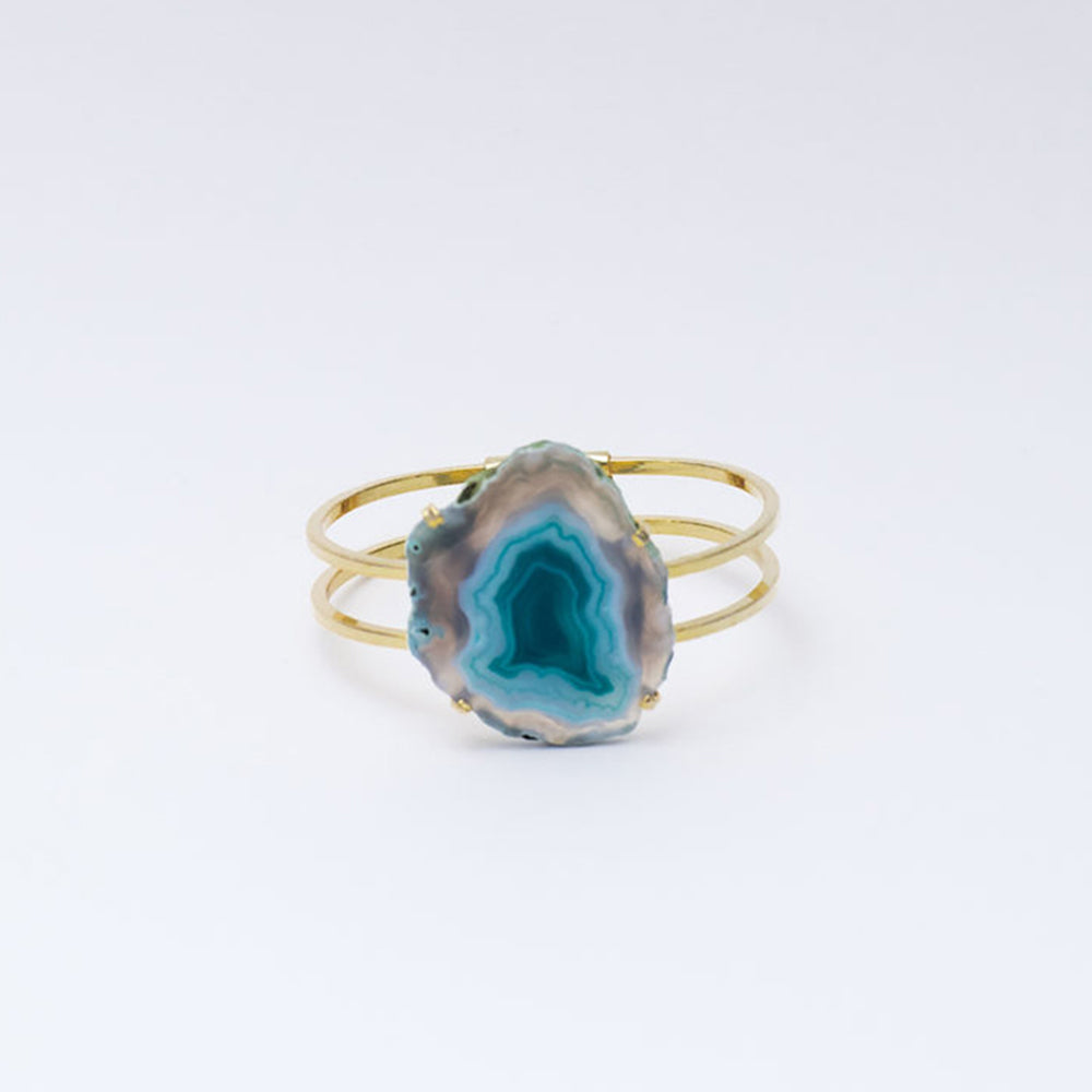 Agate Slice Bracelet - Turquoise